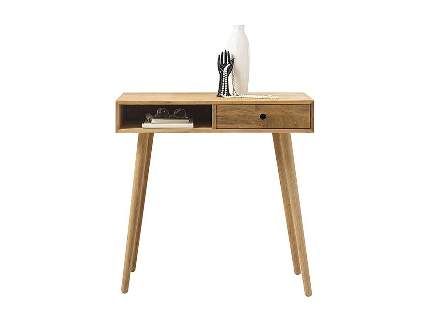 Console / Table d'entrée en chêne massif huilé - L.80 x H.80 x P.35 cm