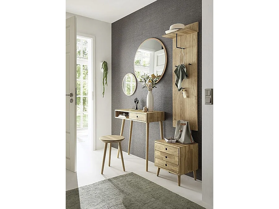 Console / Table d'entrée en chêne massif huilé - L.80 x H.80 x P.35 cm