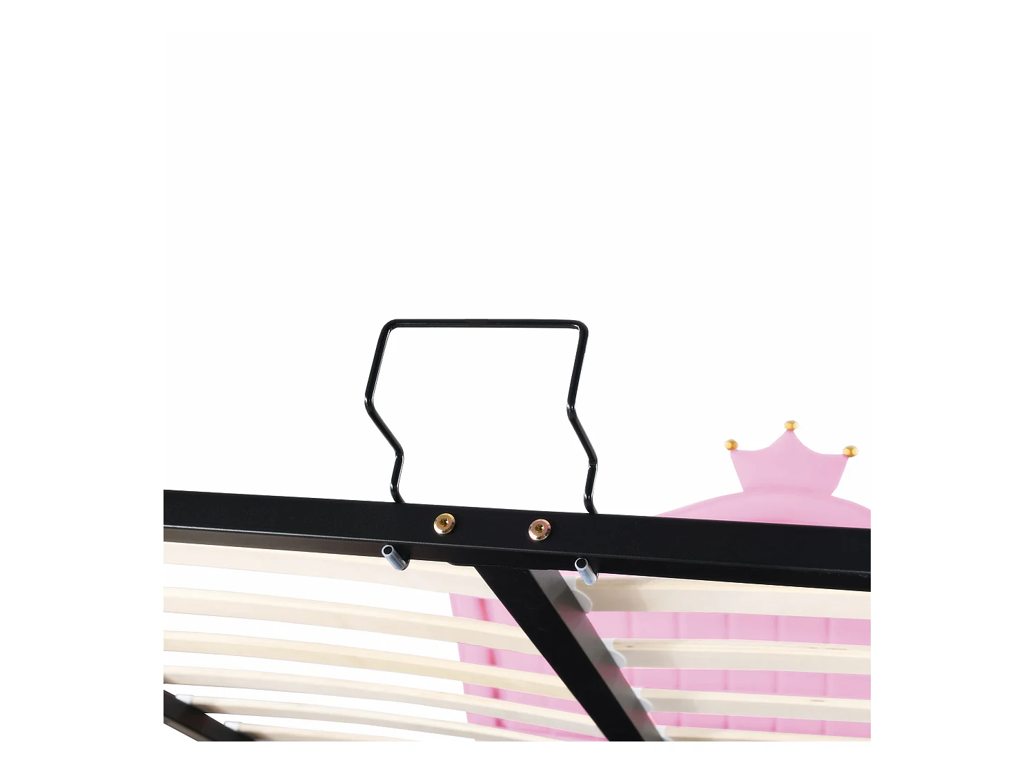 Lit coffre 140x200 cm - Lit enfant avec éclairage LED - tête de lit capitonnée réglable - PU rose - sans matelas