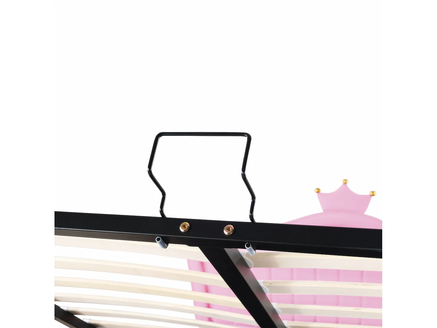 Lit coffre 140x200 cm - Lit enfant avec éclairage LED - tête de lit capitonnée réglable - PU rose - sans matelas