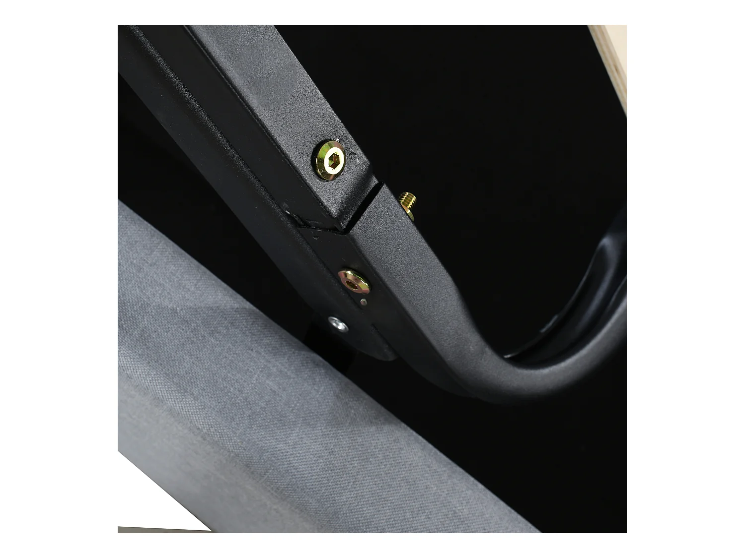 Lit coffre 90x200 cm - Lit enfant avec tête de lit réglable et sommier à lattes - lin gris - sans matelas