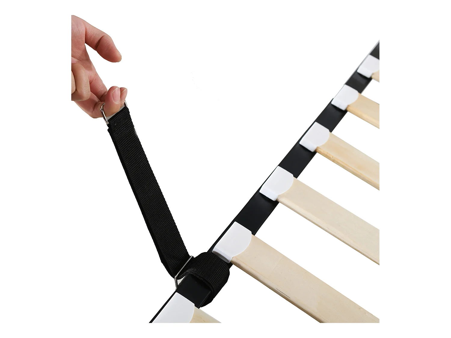 Opbergbed 90x200 cm - Kinderbed met verstelbaar hoofdeinde en lattenbodem - beige linnen - zonder matras