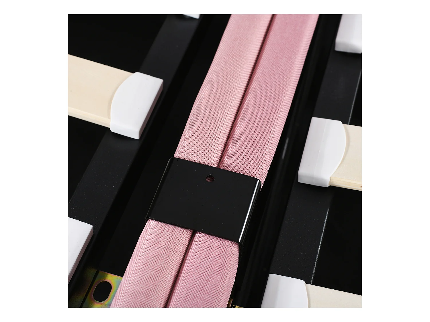 Lit coffre 180x200 cm - Lit adulte avec tête de lit réglable et sommier à lattes - lin rose - sans matelas