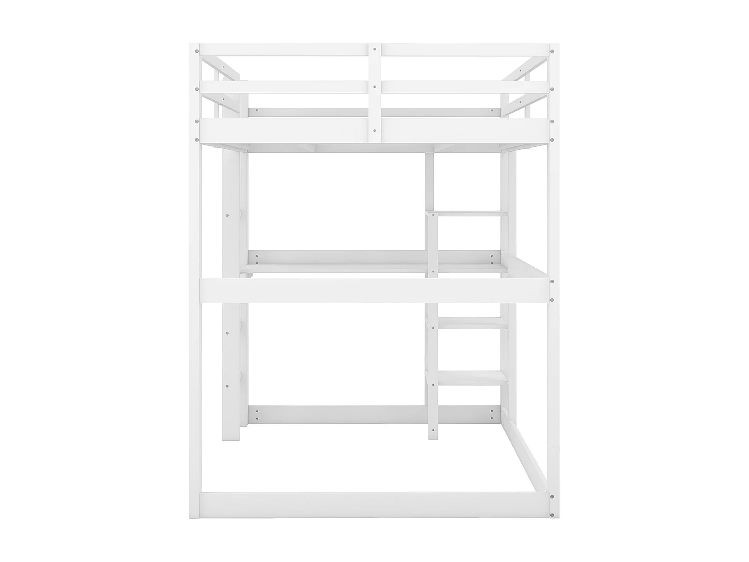 Letto a soppalco 140x200 cm - Letto per bambini con scrivania e ripiano portaoggetti - pino - bianco