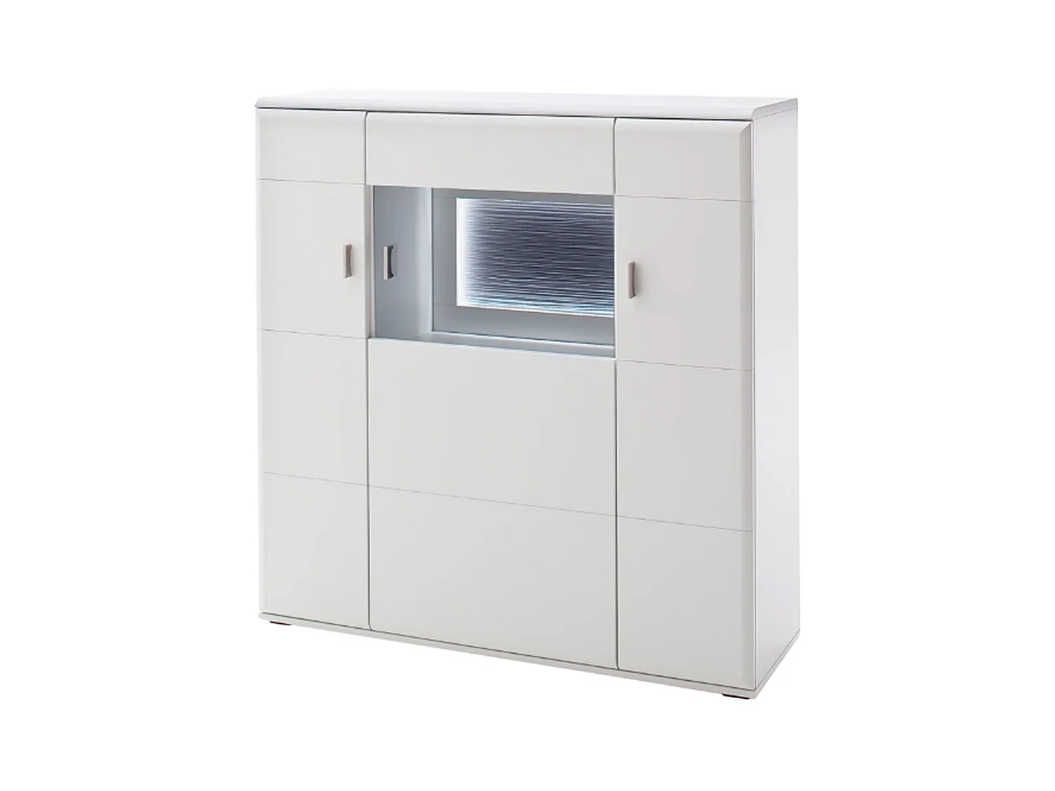 Buffet / Vaisselier en bois coloris blanc mat - L.120 x H.124 x P.38 cm