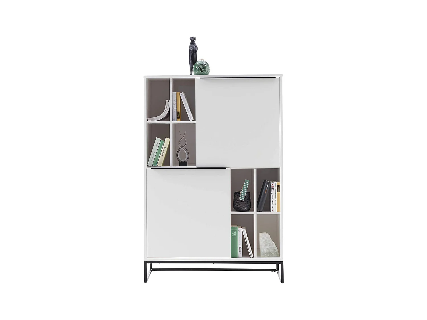 Vaisselier / Buffet coloris blanc mat - Longueur 100 x Hauteur 149 x Profondeur 40 cm