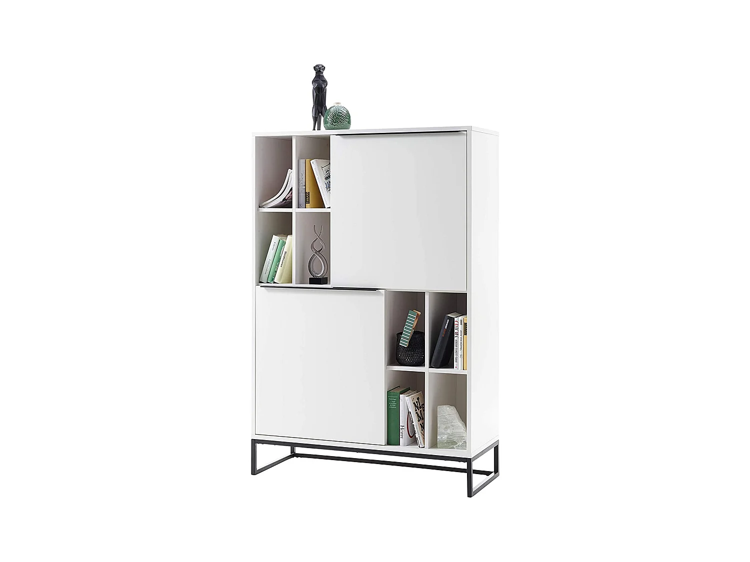 Vaisselier / Buffet coloris blanc mat - Longueur 100 x Hauteur 149 x Profondeur 40 cm