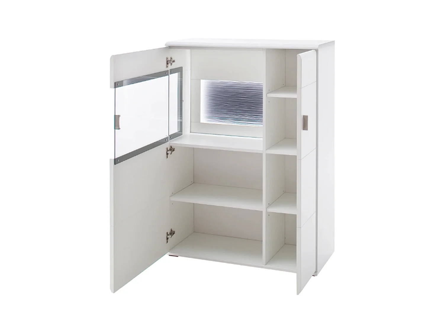 Buffet / Vaisselier en bois coloris blanc mat - L.90 x H.124 x P.38 cm