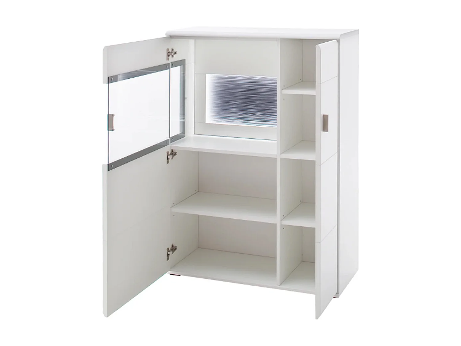 Buffet / Vaisselier en bois coloris blanc mat - L.90 x H.124 x P.38 cm