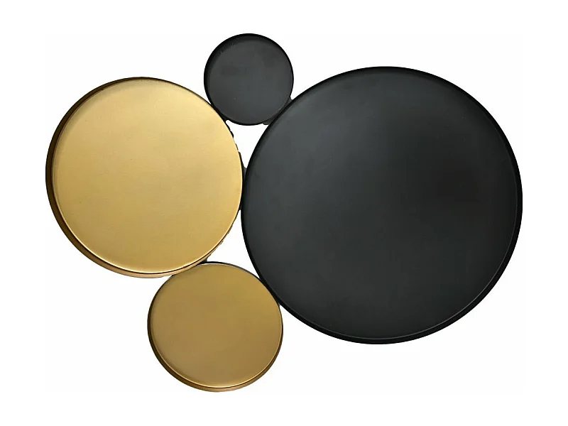 Décoration murale - 61x47x2 - Noir/or - Fer