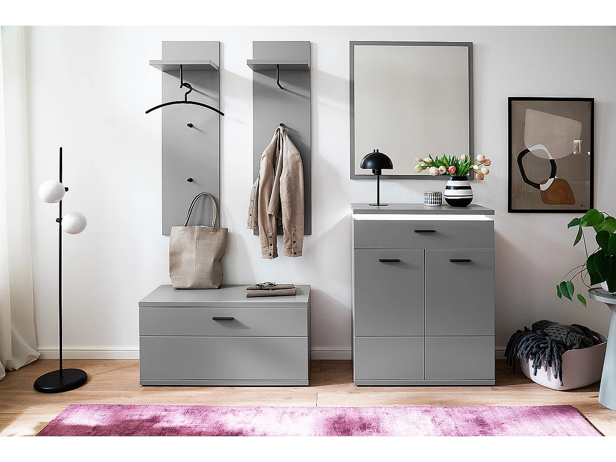 Banc de vestiaire coloris gris antique - Longueur 90 x Hauteur 47 x Profondeur 38 cm