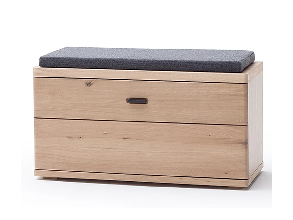 Banc / Banquette en bois coloris chêne sombre - L.90 x H.47 x P.38 cm