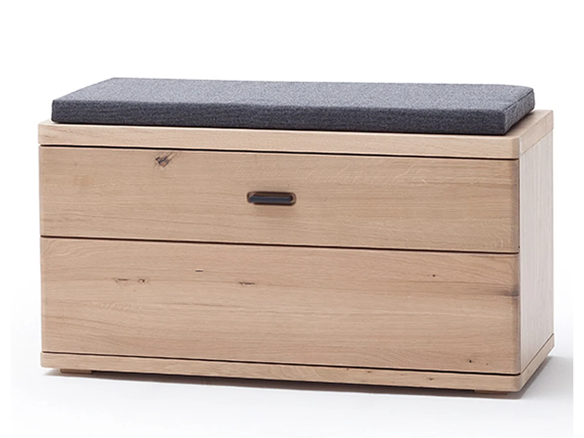 Banc / Banquette en bois coloris chêne sombre - L.90 x H.47 x P.38 cm