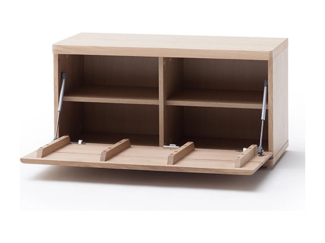 Banc / Banquette en bois coloris chêne sombre - L.90 x H.47 x P.38 cm