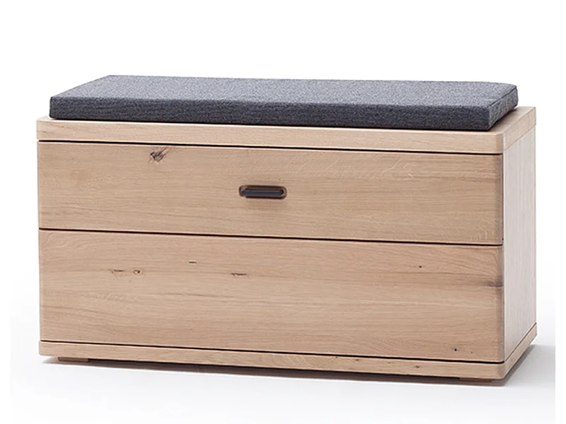 Banc / Banquette en bois coloris chêne sombre - L.90 x H.47 x P.38 cm