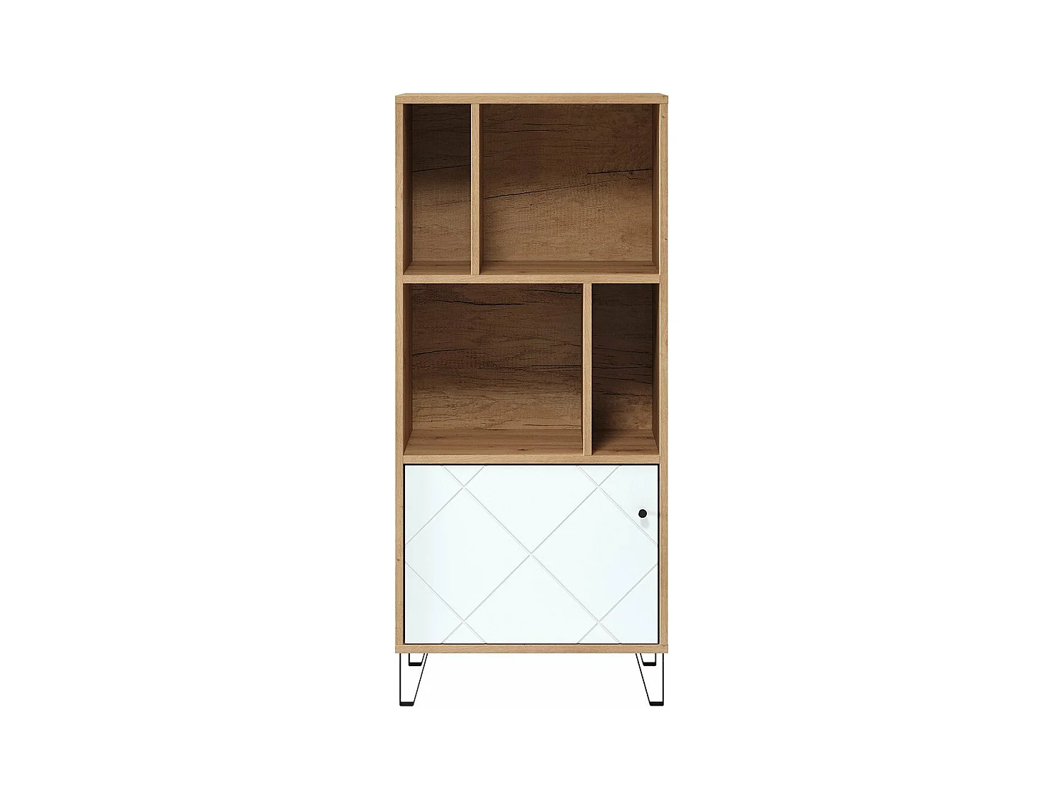 Bibliothèque 1 porte et 4 niches blanc mat H136 cm - Touch