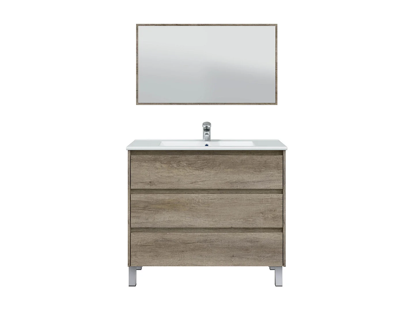Mobile bagno a terra da 100 cm con tre cassetti 305060H