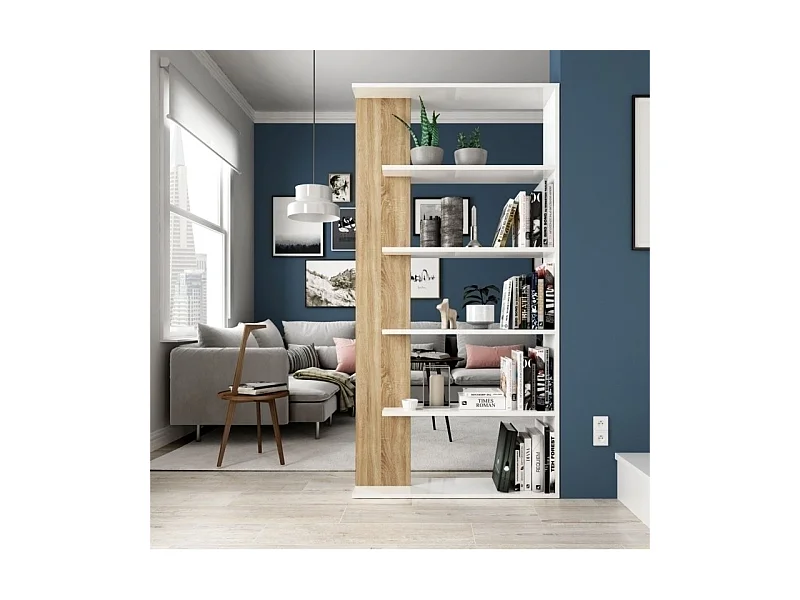 Libreria scaffale multiuso ROVERE con ripiani 90 X 25 X 180 cm salone studio camera - 0F2252A