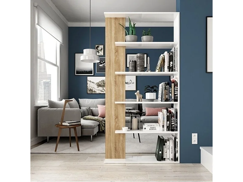 Libreria scaffale multiuso ROVERE con ripiani 90 X 25 X 180 cm salone studio camera - 0F2252A