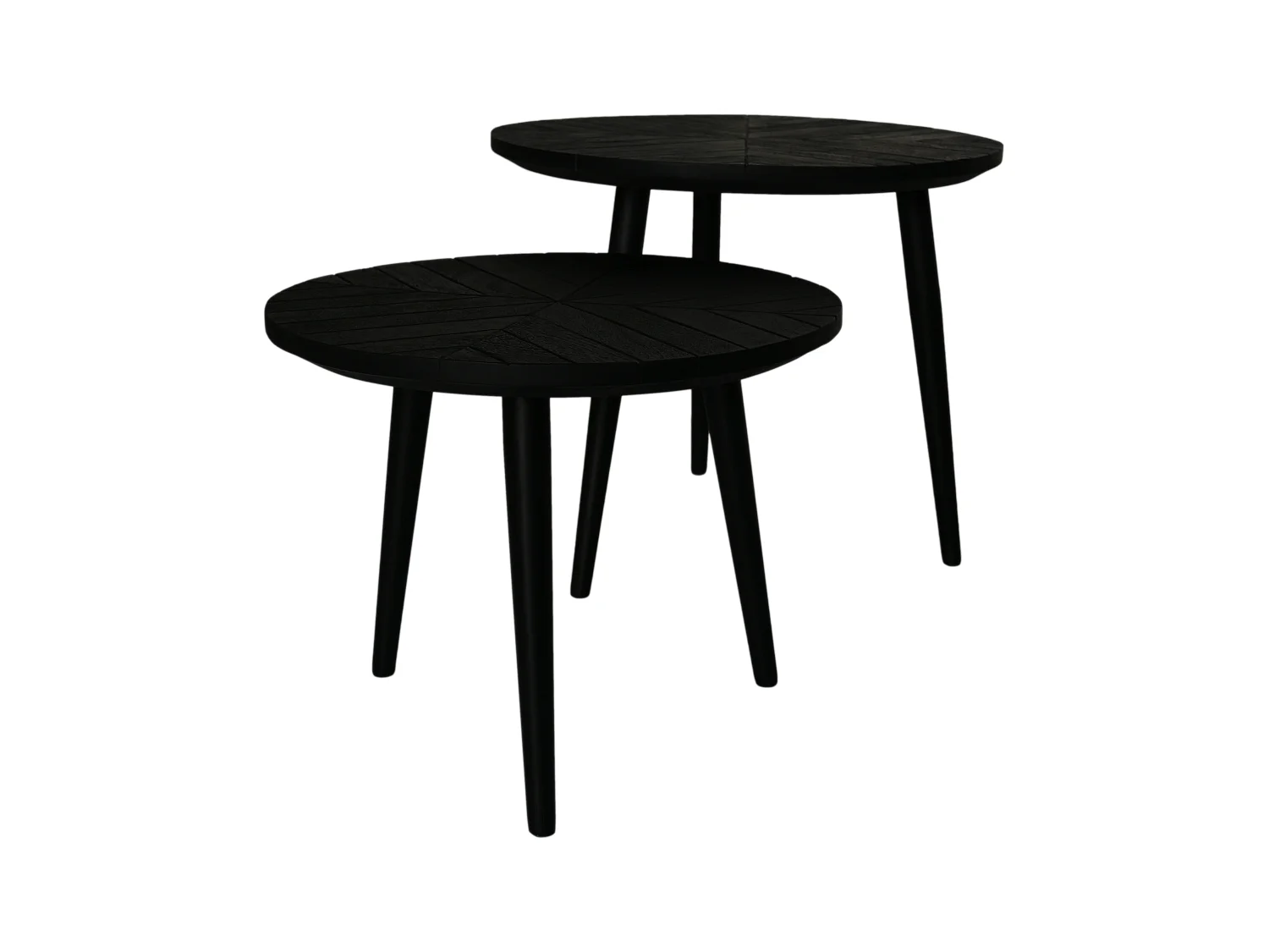 Verona - Lot de 2 tables rondes - bois de manguier et fer - noir - 60 x 50 x 60 cm