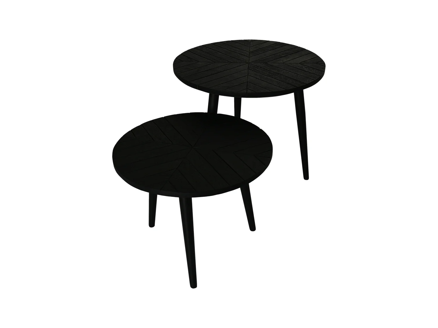 Verona - Lot de 2 tables rondes - bois de manguier et fer - noir - 60 x 50 x 60 cm