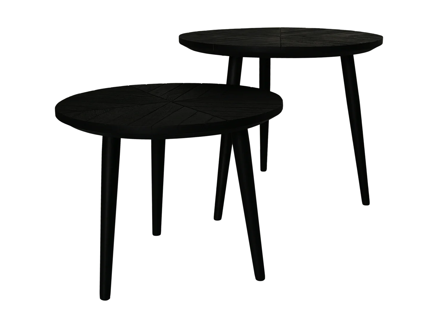Verona - Lot de 2 tables rondes - bois de manguier et fer - noir - 60 x 50 x 60 cm