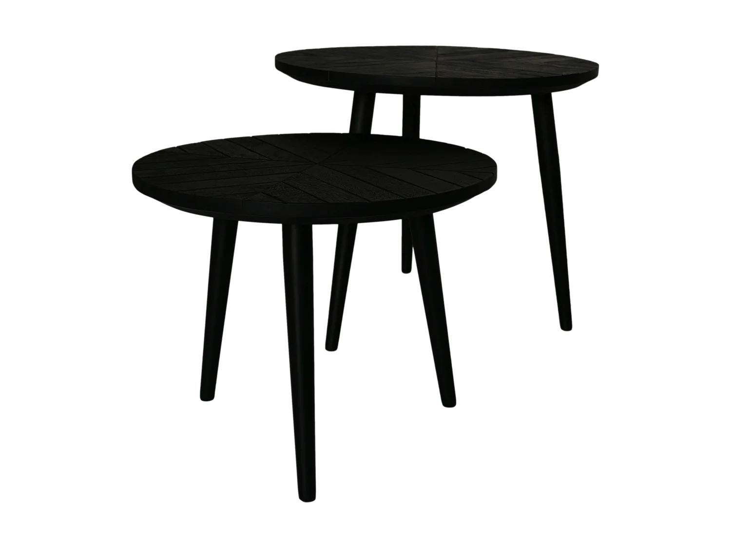Verona - Lot de 2 tables rondes - bois de manguier et fer - noir - 60 x 50 x 60 cm
