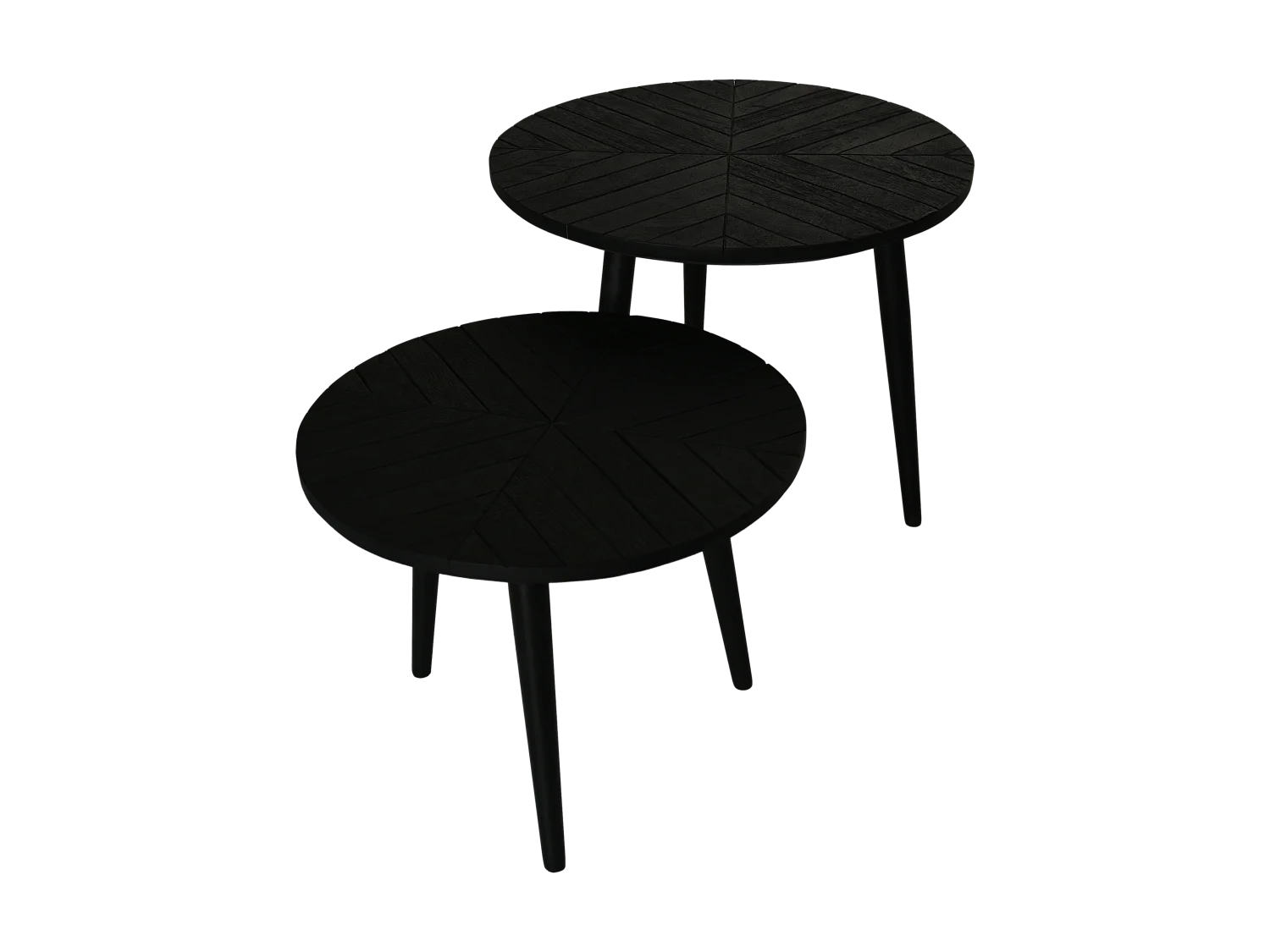Verona - Lot de 2 tables rondes - bois de manguier et fer - noir - 60 x 50 x 60 cm