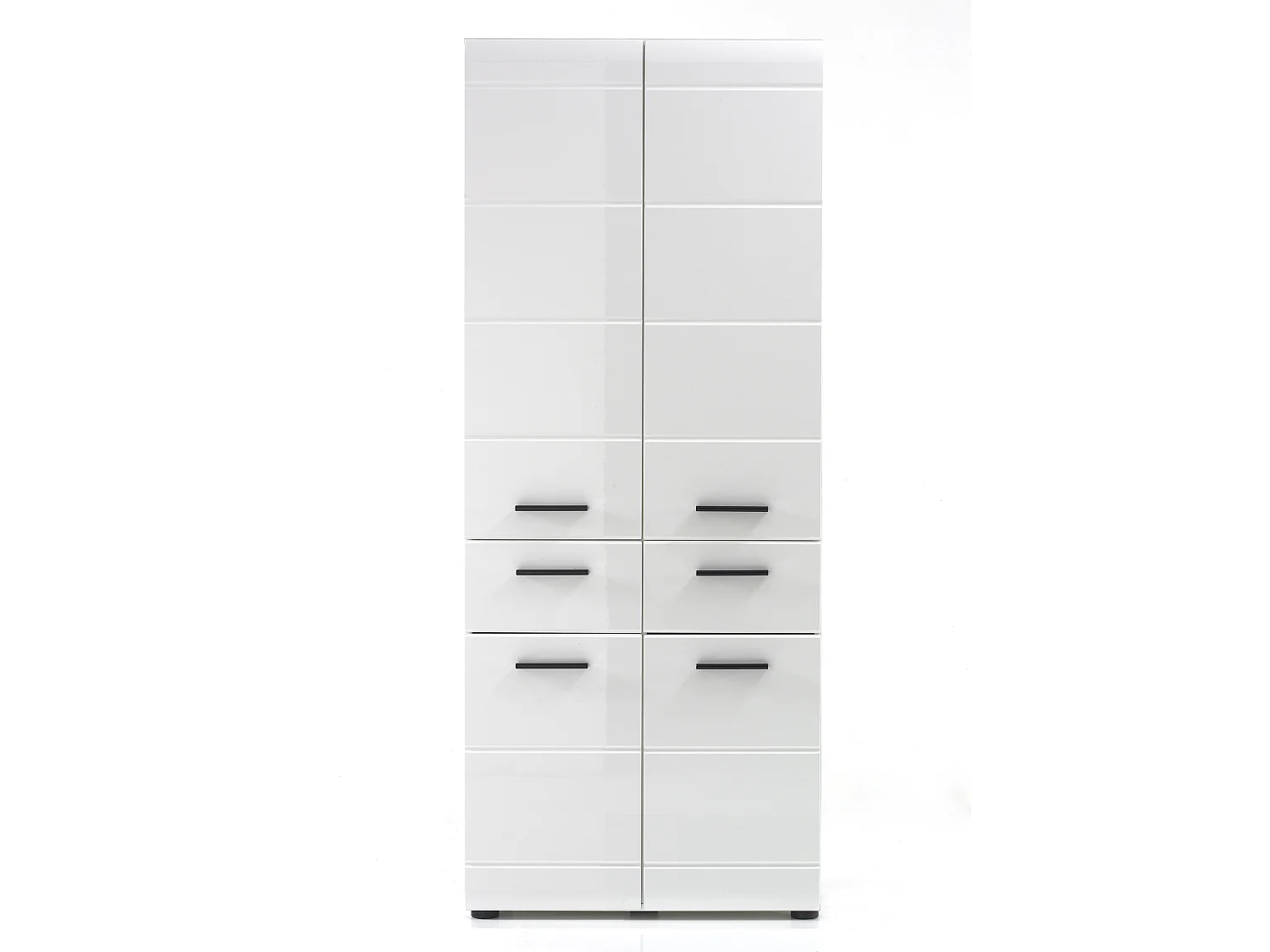 SKIN - Meuble salle de bain. Meuble colonne double mélaminé blanc brillant. L - H - P : 60 | 182 | 31 cm