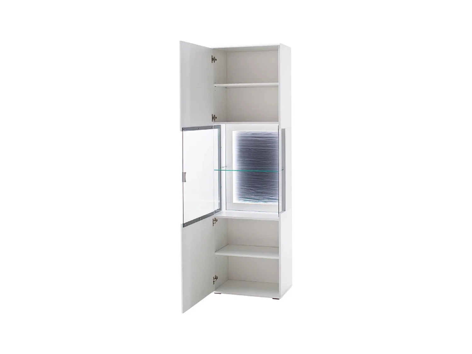 Vitrine / Meuble de rangement en bois coloris blanc mat - L.60 x H.208 x P.38 cm