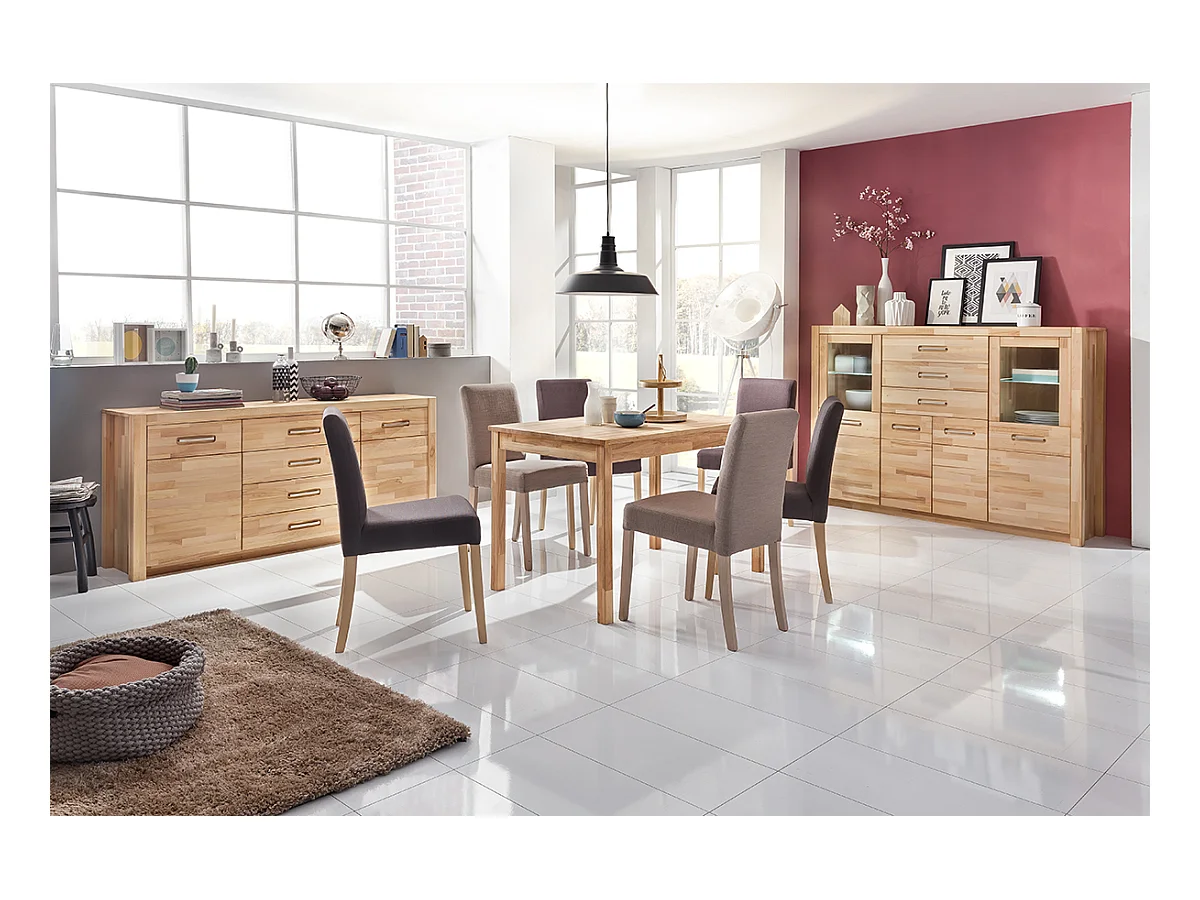 Table de salle à manger en bois hêtre massif huilé coloris naturel - longueur 110 x hauteur 76 x profondeur 70 cm