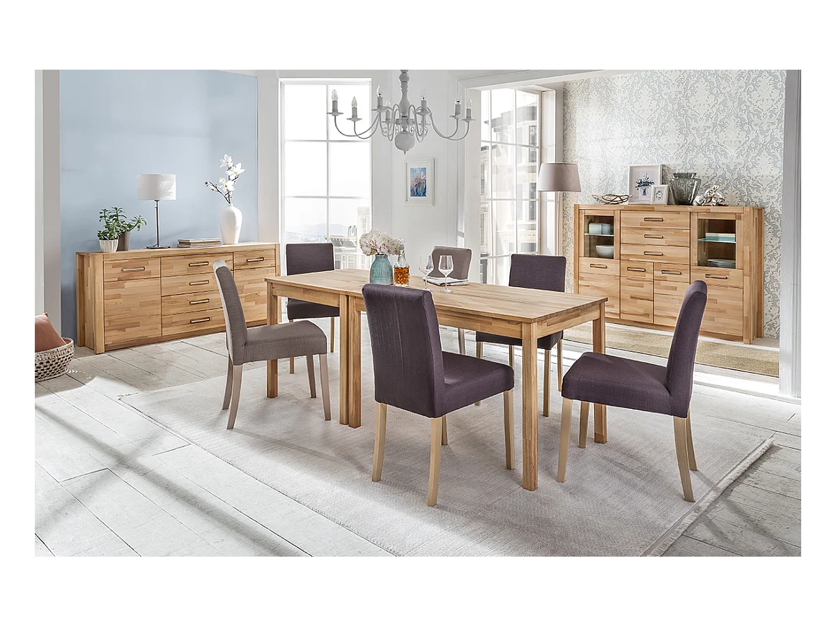 Table de salle à manger en bois hêtre massif huilé coloris naturel - longueur 110 x hauteur 76 x profondeur 70 cm