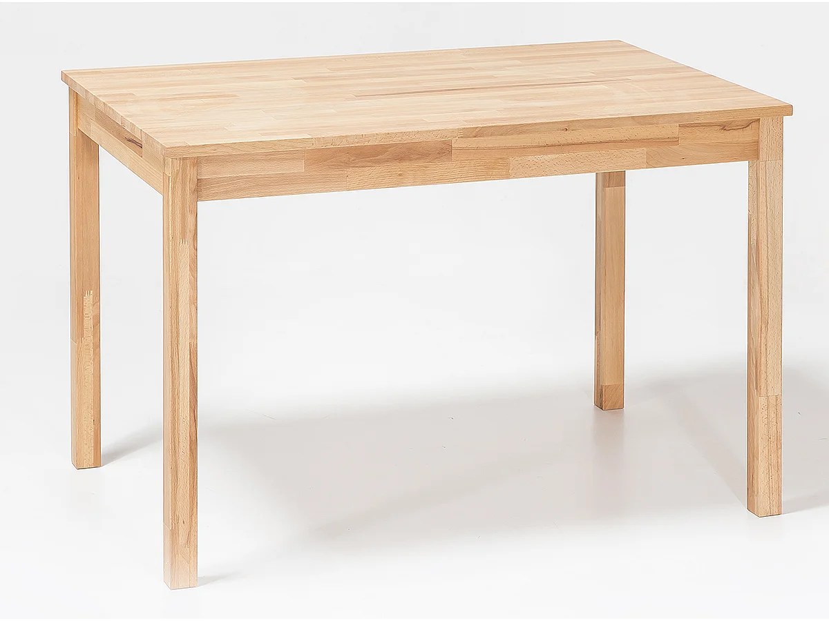 Table de salle à manger en bois hêtre massif huilé coloris naturel - longueur 110 x hauteur 76 x profondeur 70 cm