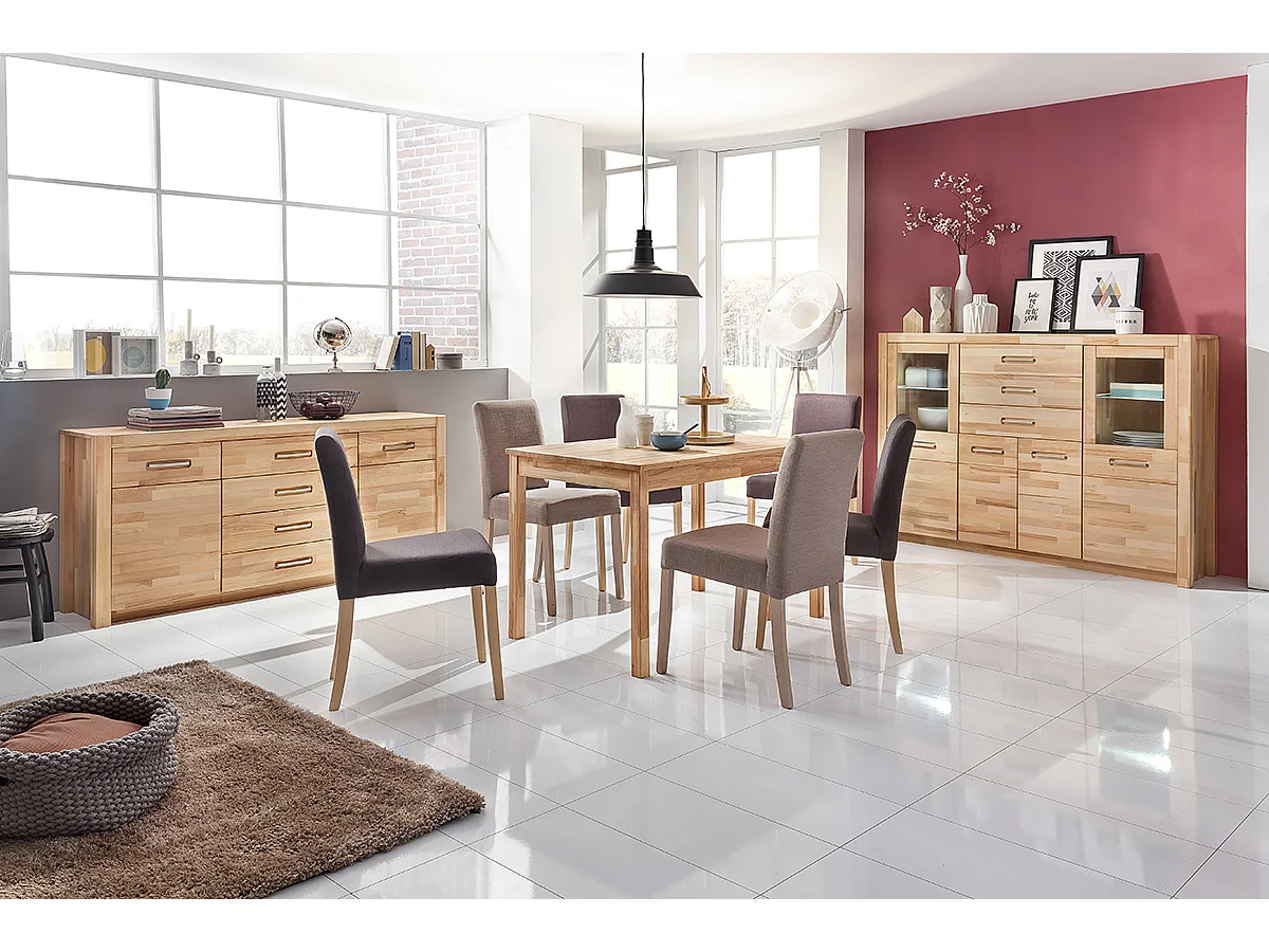 Table de salle à manger en bois hêtre massif huilé coloris naturel - longueur 110 x hauteur 76 x profondeur 70 cm