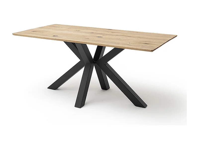 Table à manger,table de repas coloris chêne poutre massif - Longueur 180 x Hauteur 77 x Profondeur 90 cm