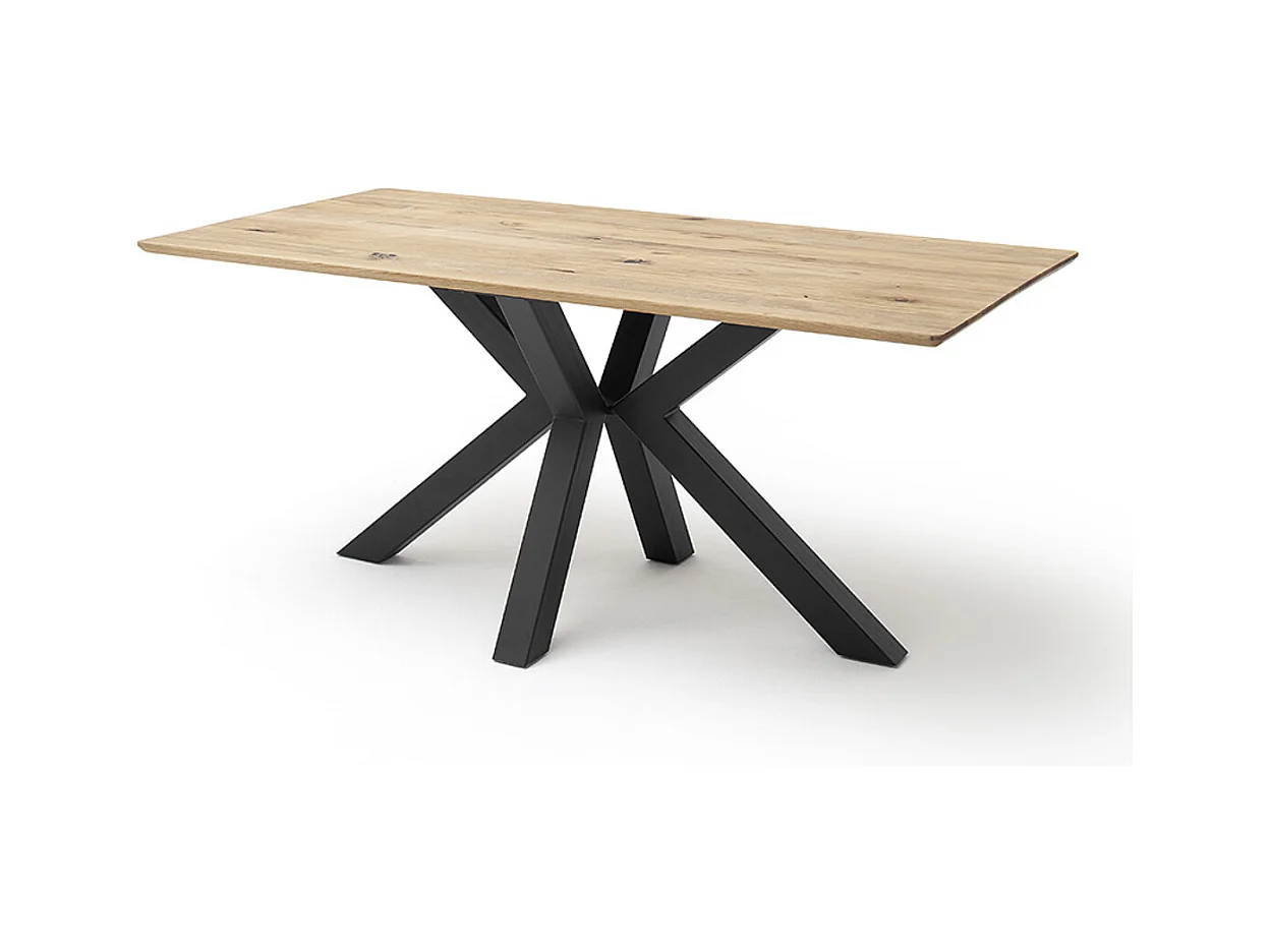 Table à manger,table de repas coloris chêne poutre massif - Longueur 180 x Hauteur 77 x Profondeur 90 cm