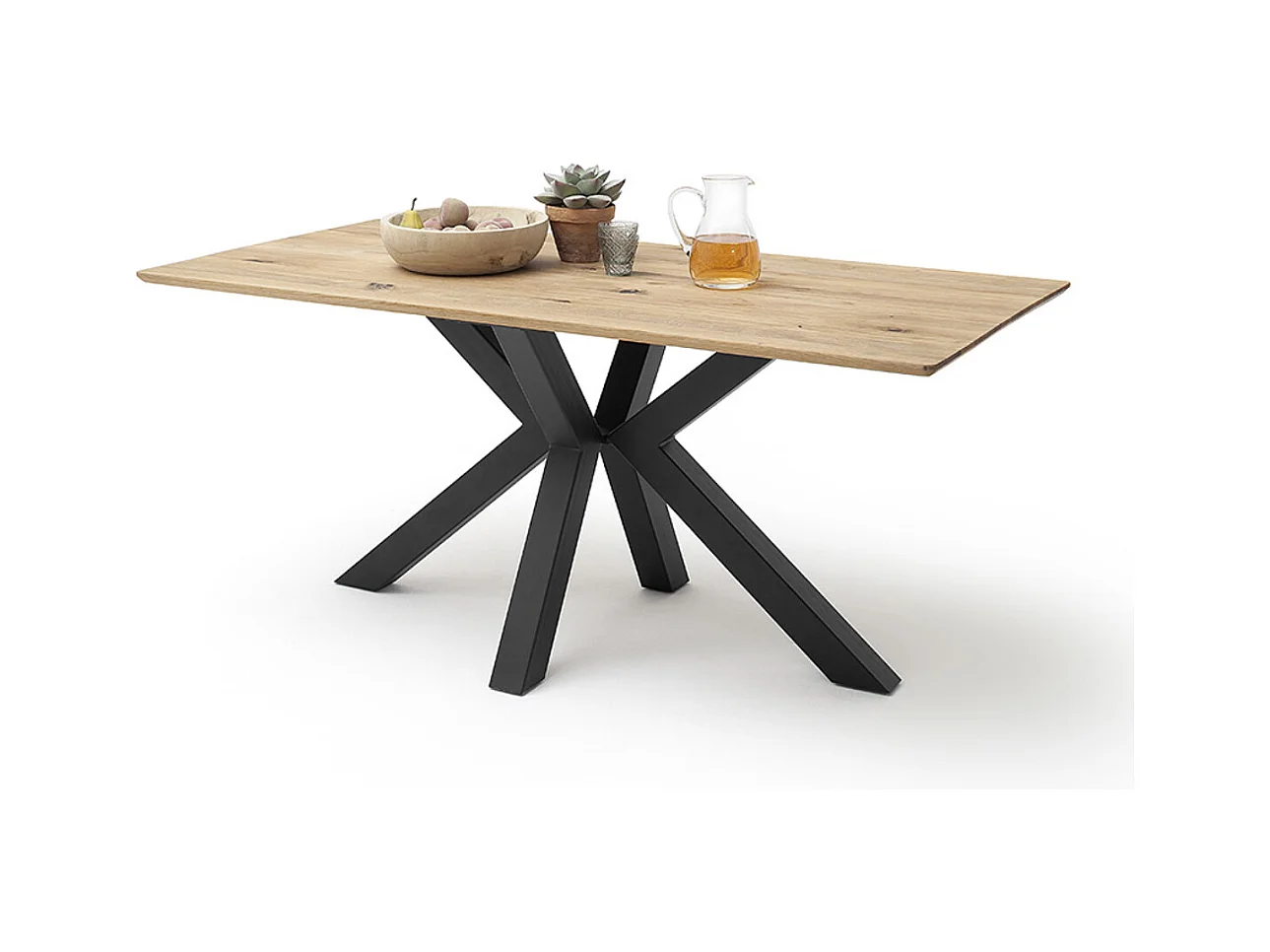 Table à manger,table de repas coloris chêne poutre massif - Longueur 180 x Hauteur 77 x Profondeur 90 cm