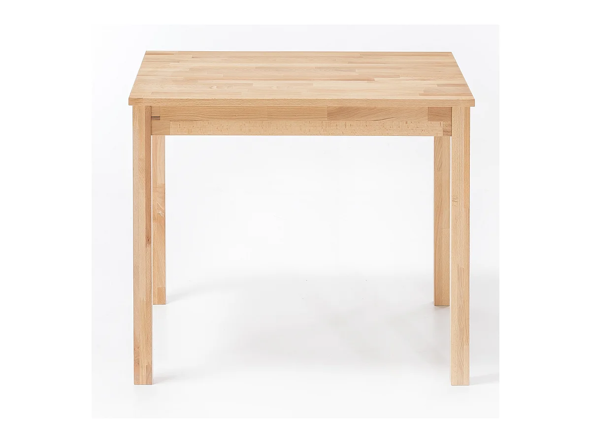Table de salle à manger en bois hêtre massif huilé coloris naturel - longueur 70 x hauteur 76 x profondeur 70 cm