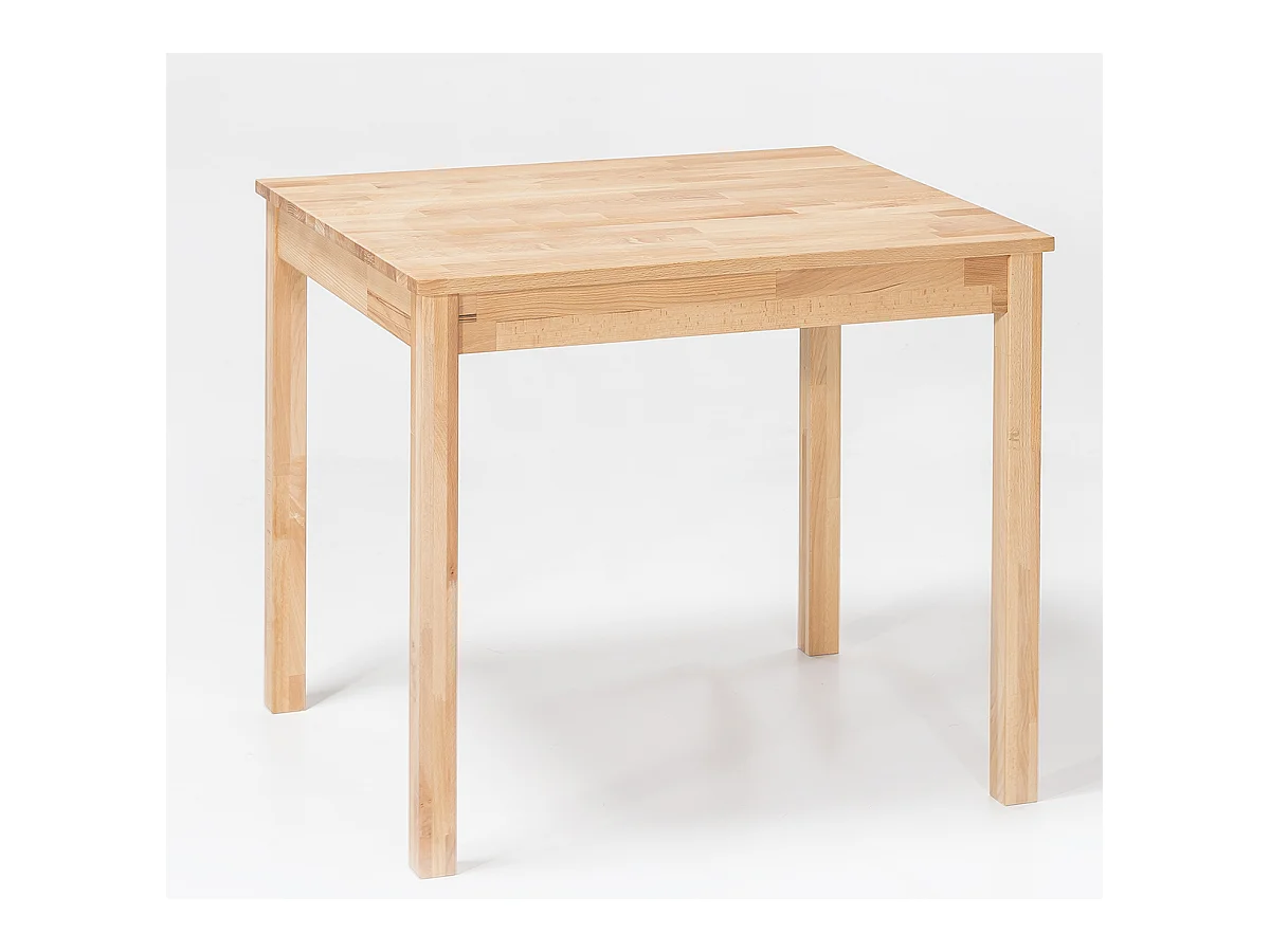 Table de salle à manger en bois hêtre massif huilé coloris naturel - longueur 70 x hauteur 76 x profondeur 70 cm