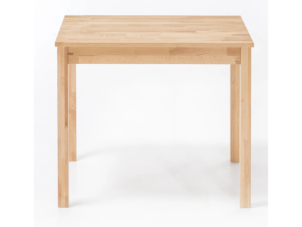 Table de salle à manger en bois hêtre massif huilé coloris naturel - longueur 70 x hauteur 76 x profondeur 70 cm
