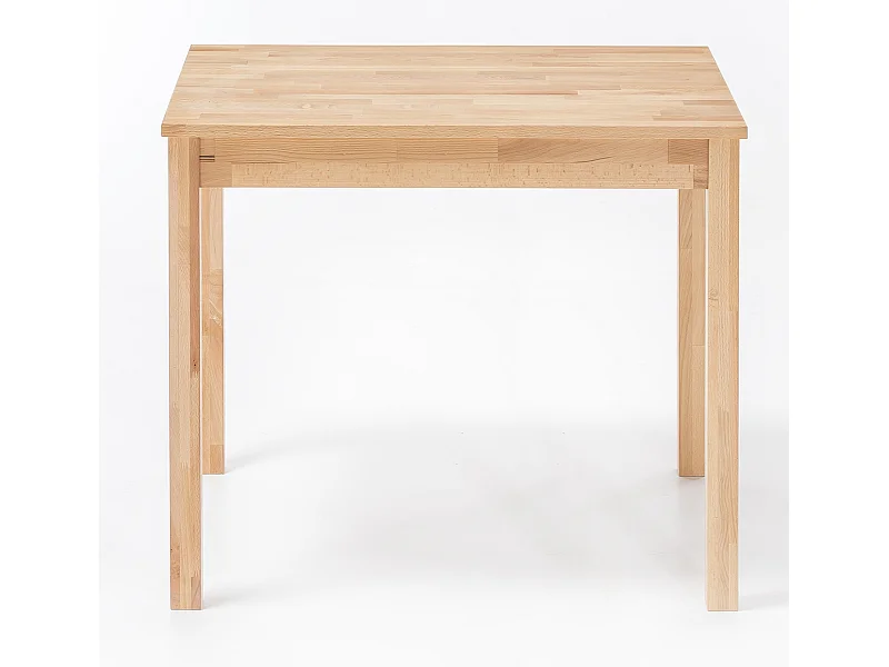 Table de salle à manger en bois hêtre massif huilé coloris naturel - longueur 70 x hauteur 76 x profondeur 70 cm