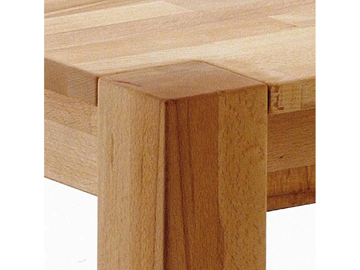 Table de salle à manger rectangulaire en bois hêtre massif huilé coloris naturel - longueur 140 x hauteur 77 x profondeur 80 cm