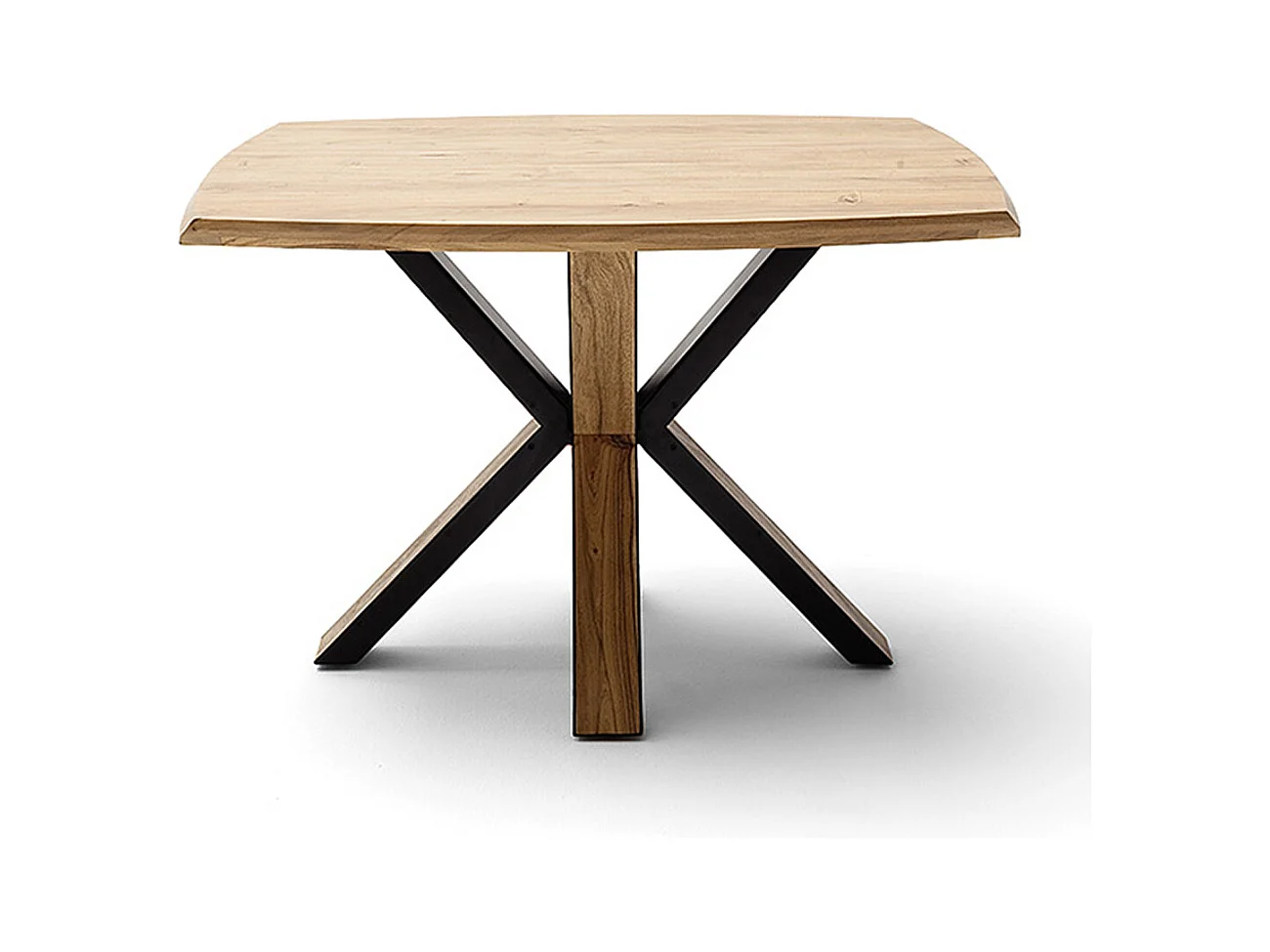Table de salle à manger rectangulaire en bois d'acacia coloris naturel, noir - longueur 120 x hauteur 77 x profondeur 100 cm