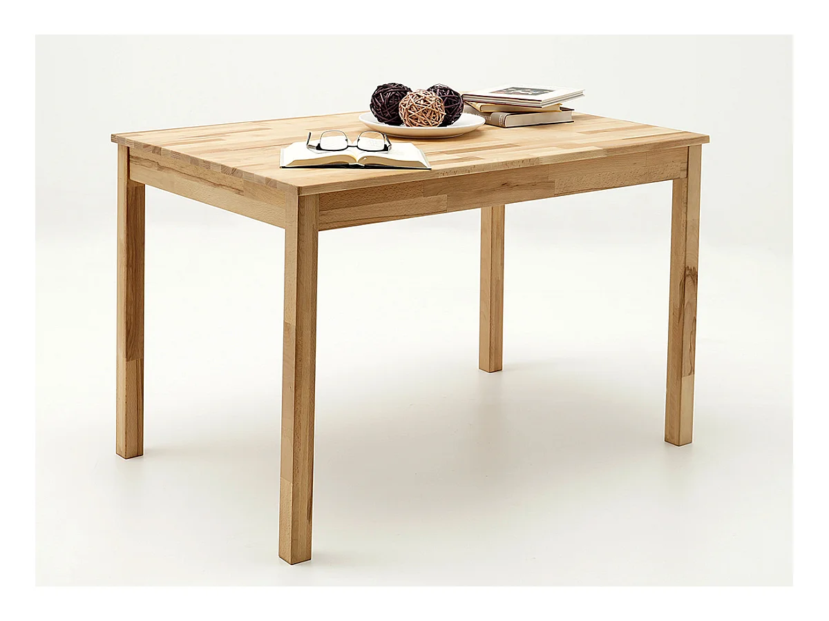 Table de salle à manger en bois hêtre massif huilé coloris chêne sauvage - longueur 110 x hauteur 76 x profondeur 70 cm