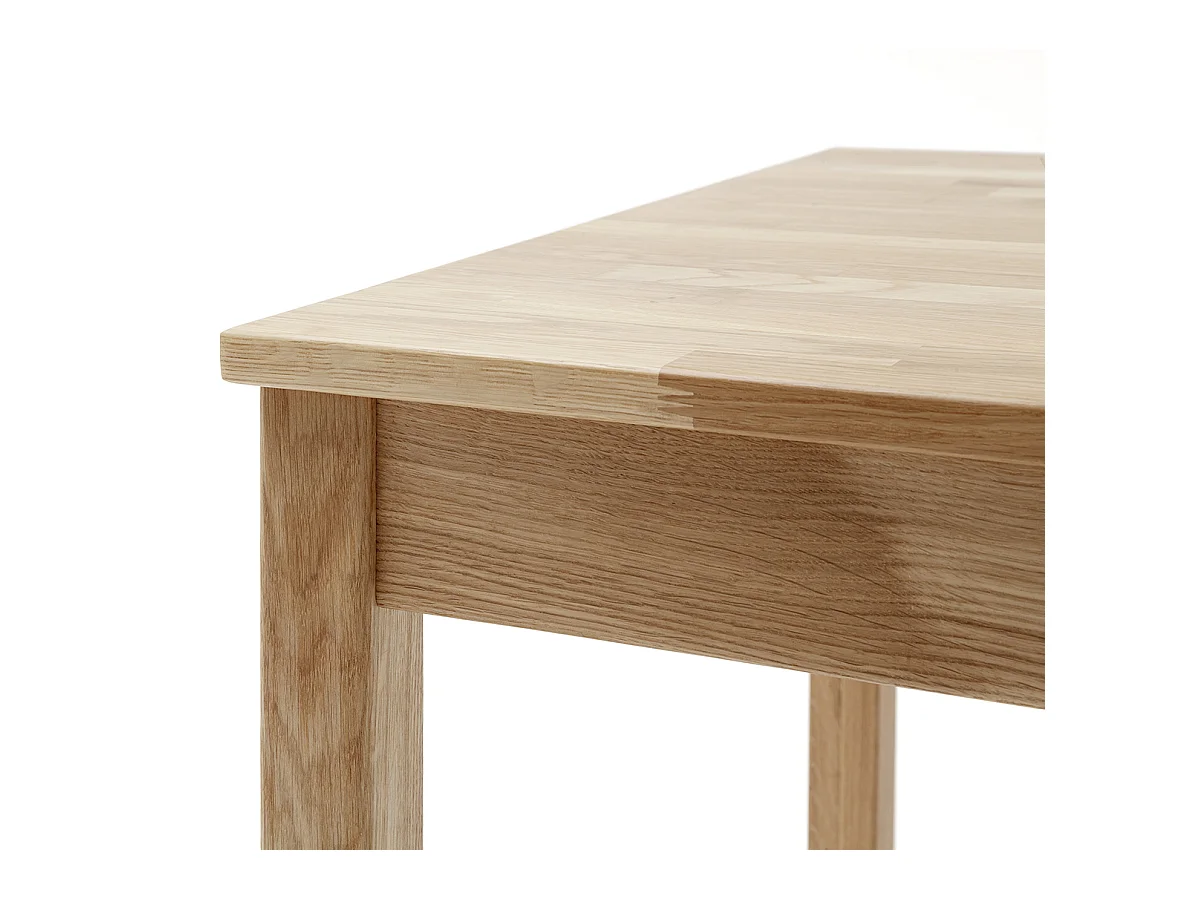 Table de salle à manger en bois hêtre massif huilé coloris chêne sauvage - longueur 70 x hauteur 76 x profondeur 70 cm