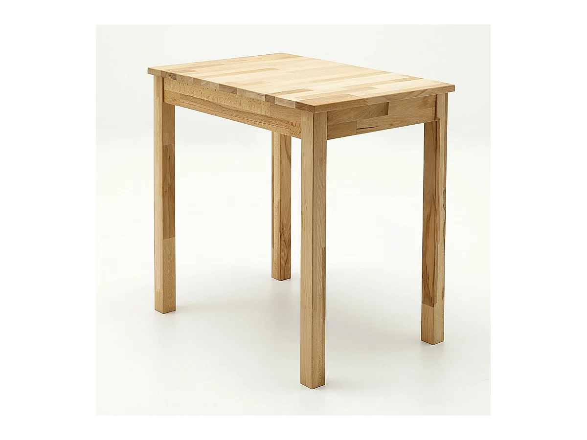 Table de salle à manger en bois hêtre massif huilé coloris chêne sauvage - longueur 70 x hauteur 76 x profondeur 70 cm