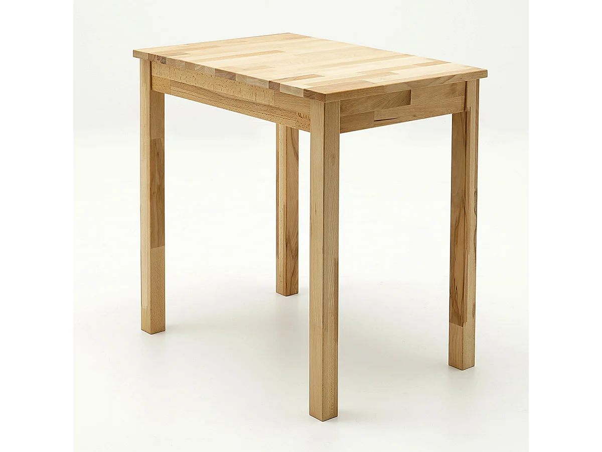 Table de salle à manger en bois hêtre massif huilé coloris chêne sauvage - longueur 70 x hauteur 76 x profondeur 70 cm