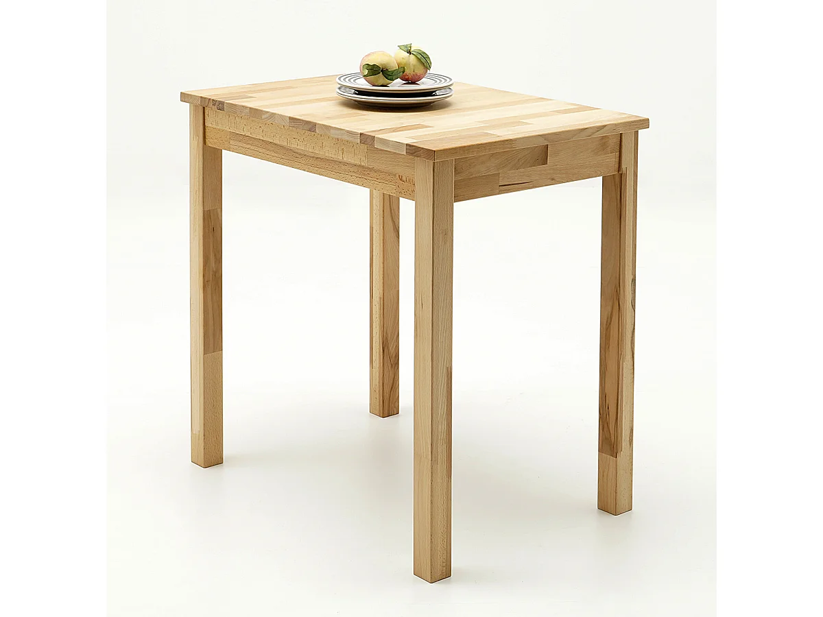 Table de salle à manger en bois hêtre massif huilé coloris chêne sauvage - longueur 70 x hauteur 76 x profondeur 70 cm