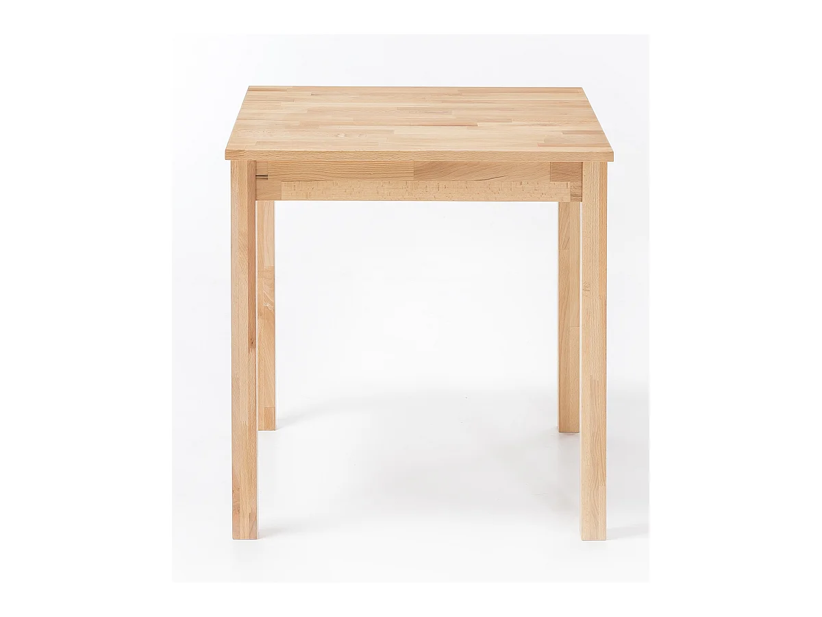 Table de salle à manger en bois hêtre massif huilé coloris naturel - longueur 50 x hauteur 76 x profondeur 70 cm