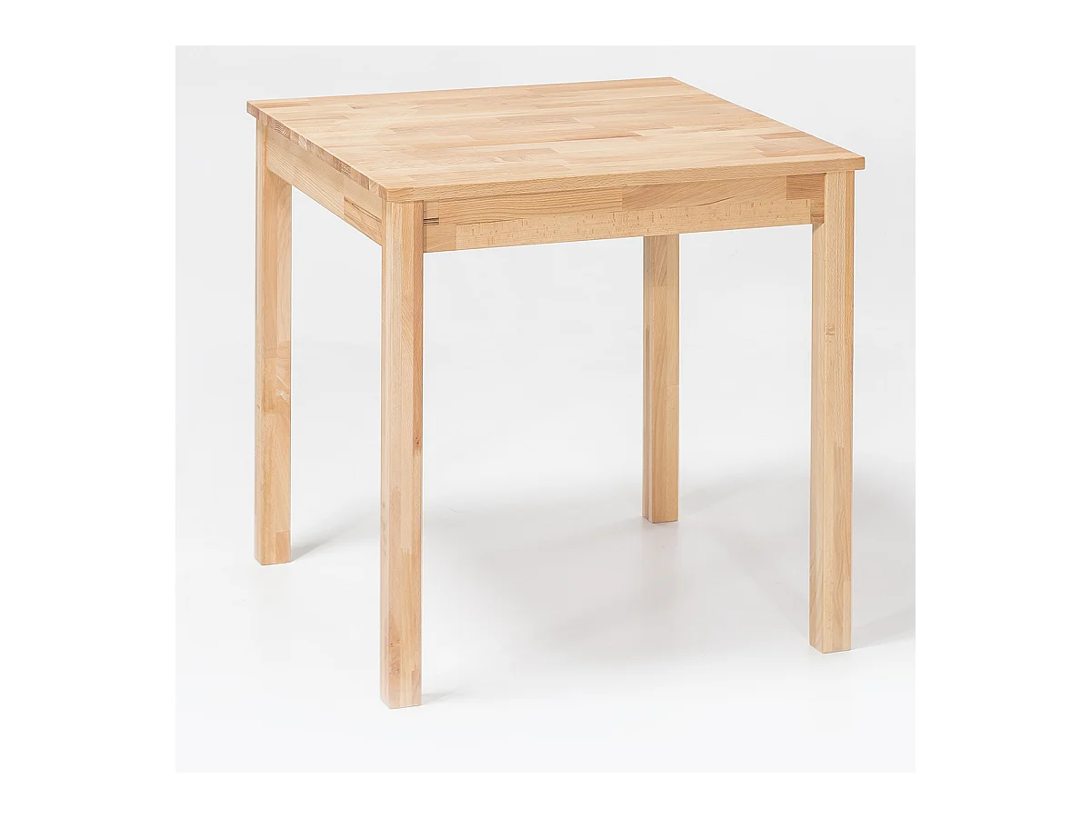 Table de salle à manger en bois hêtre massif huilé coloris naturel - longueur 50 x hauteur 76 x profondeur 70 cm